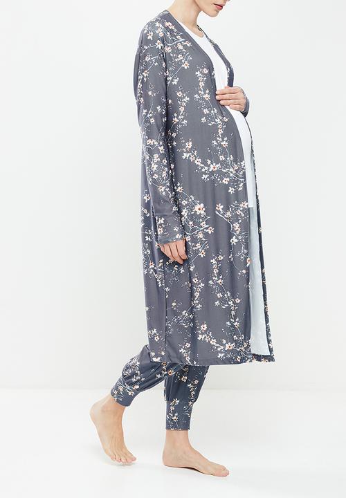 edit Maternity - Maternity knit soft touch gown - dark base foilage
