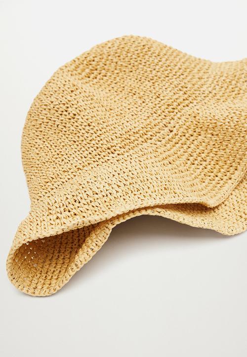 MANGO - Raffia hat - ecru