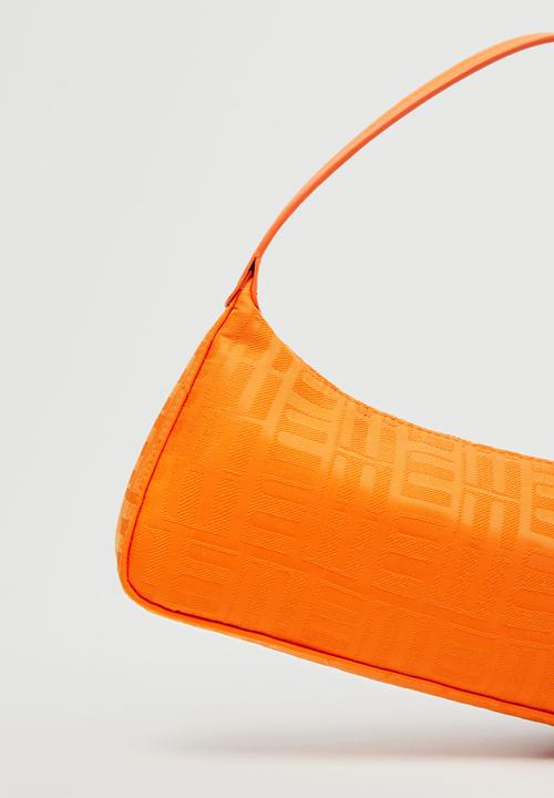 MANGO - Printed baguette bag - orange