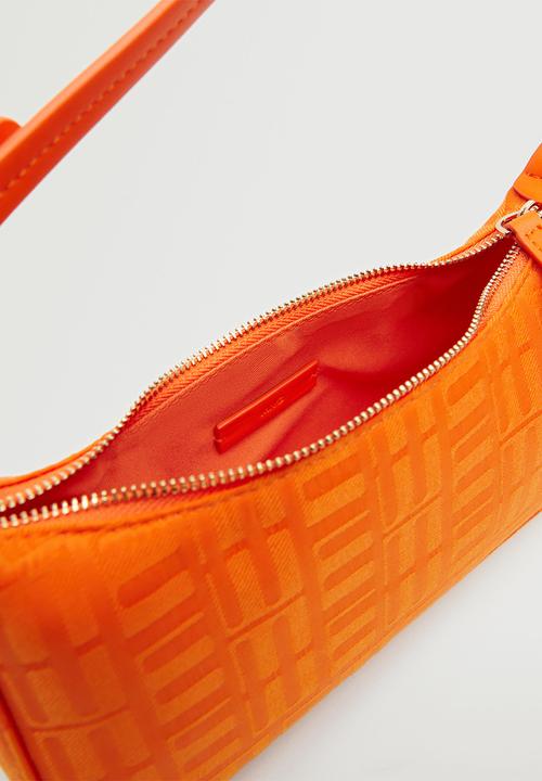 MANGO - Printed baguette bag - orange