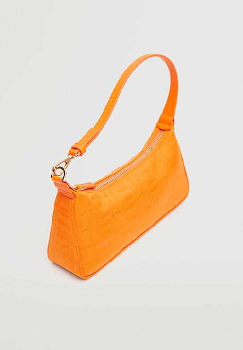 MANGO - Printed baguette bag - orange