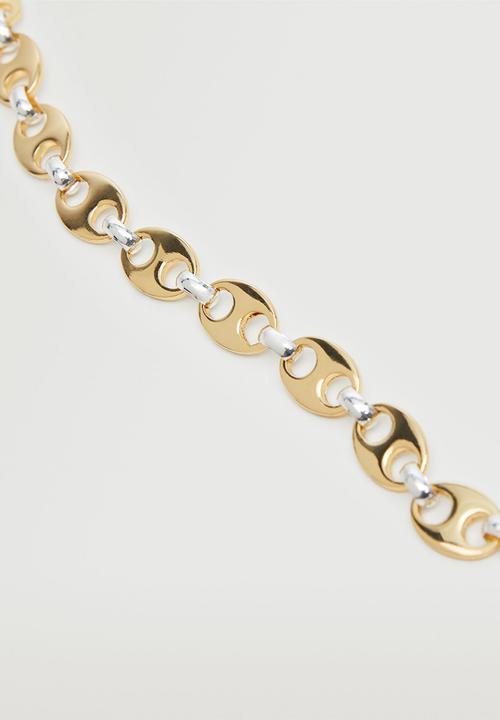 MANGO - Mixed link collar - gold
