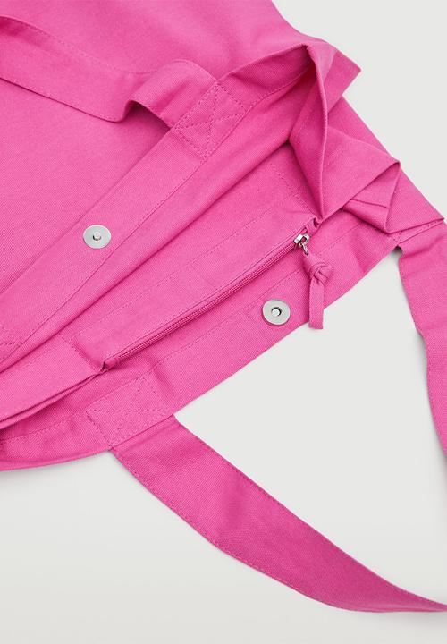 MANGO - Cotton shopper bag - fuchsia
