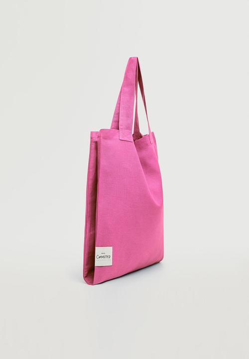 MANGO - Cotton shopper bag - fuchsia
