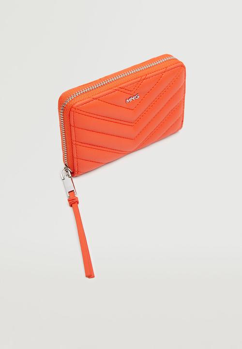 MANGO - Padded logo wallet - orange 