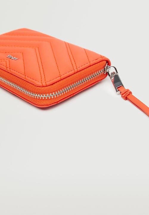 MANGO - Padded logo wallet - orange 