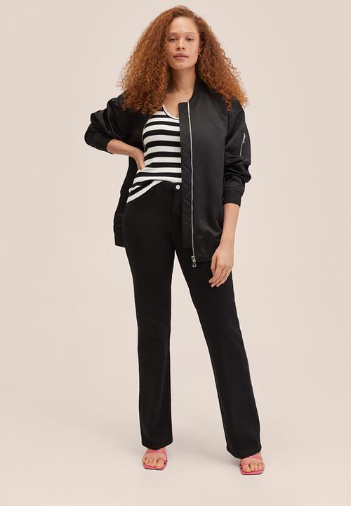 MANGO - Top crochy - black & white