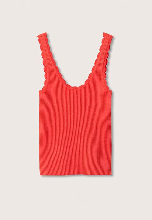 MANGO - Top crochy - dark red