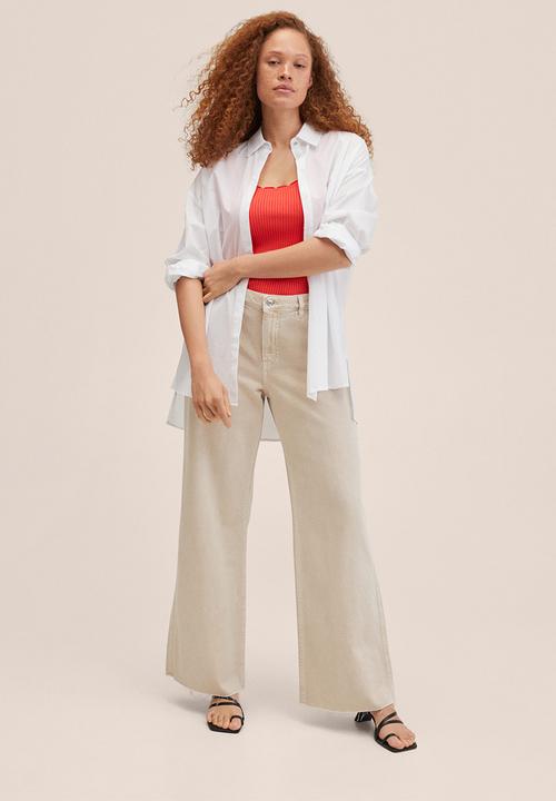 MANGO - Top crochy - dark red
