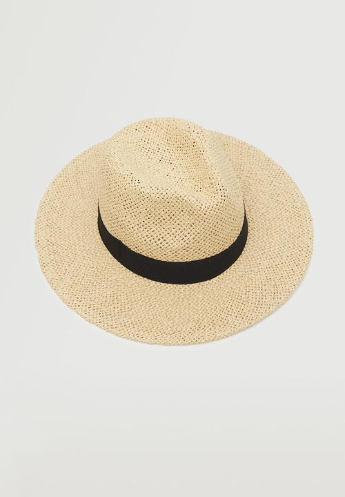 MANGO - Raffia hat - ecru