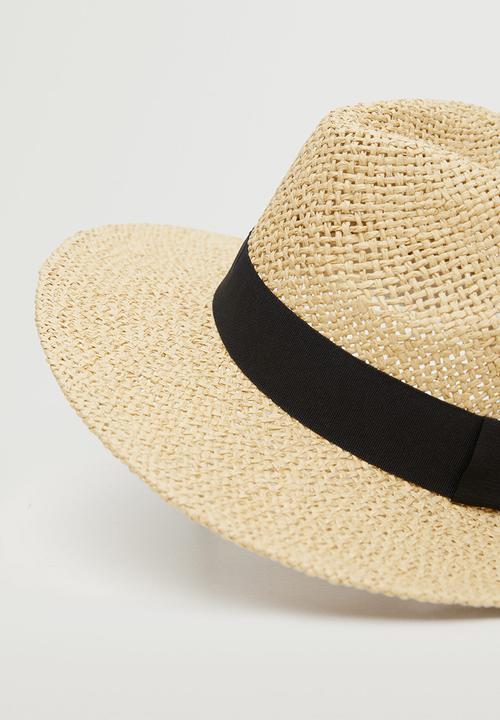 MANGO - Raffia hat - ecru
