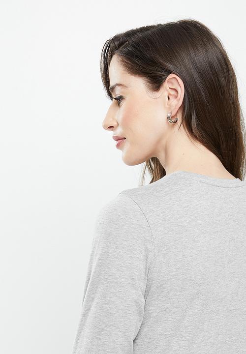 POLO - Woman's long sleeve sport tee - grey melange