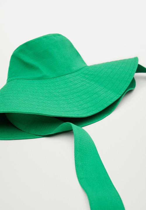 MANGO - Cotton bucket hat - green