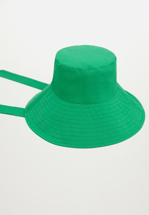 MANGO - Cotton bucket hat - green
