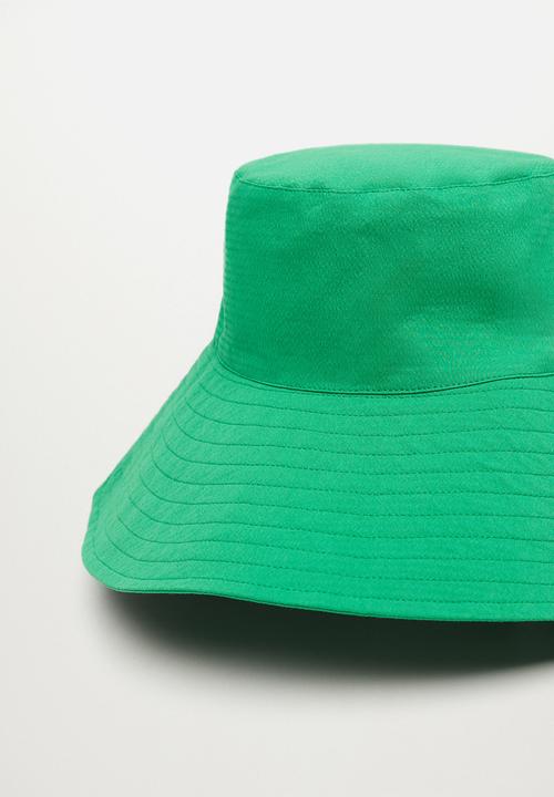 MANGO - Cotton bucket hat - green