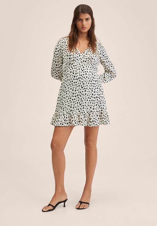 MANGO - Dress portofin - stone & black