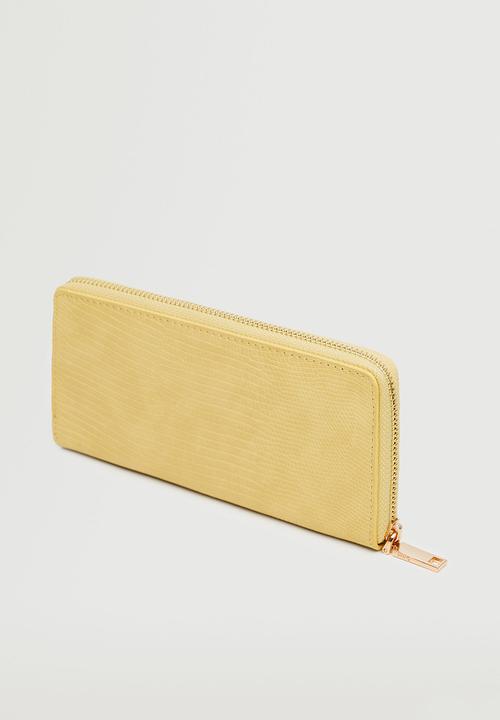 MANGO - Zip wallet - pastel yellow