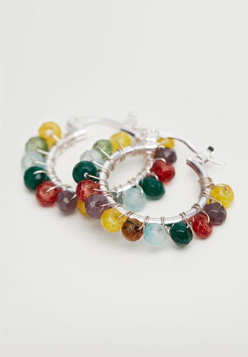 MANGO - Bead loop earrings - multi 