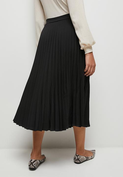 edit - Midi skirt pleated -  black