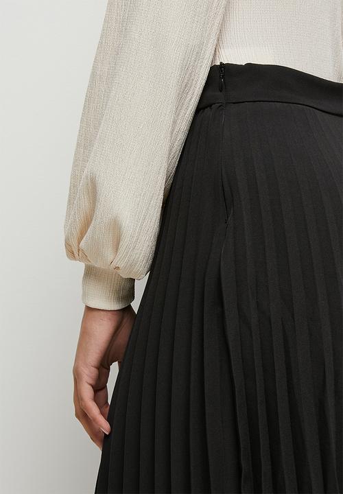 edit - Midi skirt pleated -  black