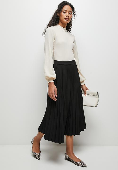 edit - Midi skirt pleated -  black