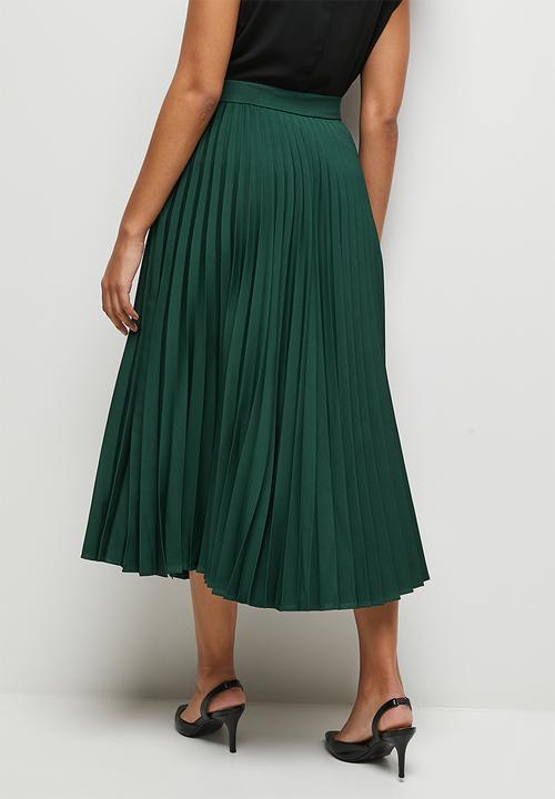 edit - Midi skirt pleated -  emerald