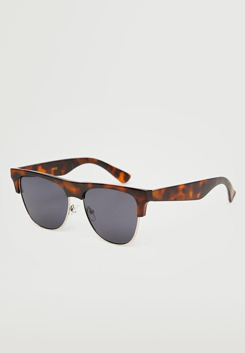 MANGO - Tortoiseshell retro sunglasses - chocolate