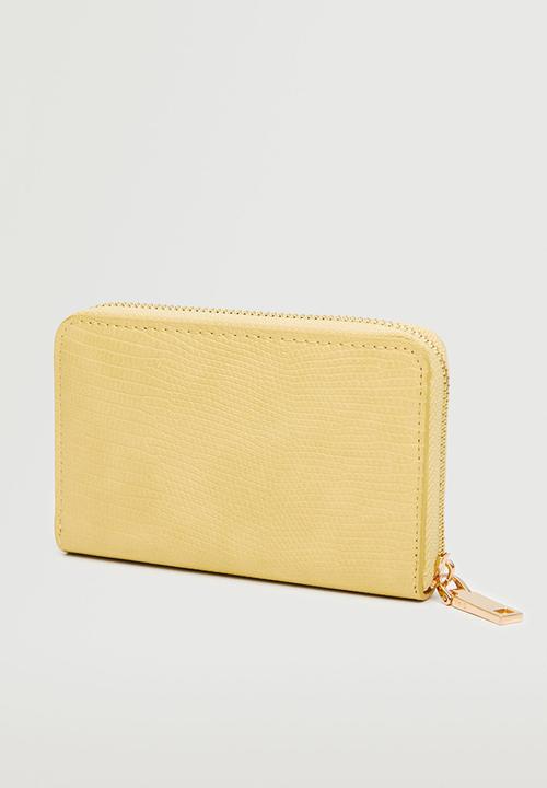 MANGO - Zip wallet - pastel yellow