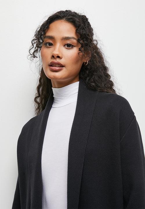 edit - Shawl collar cardi coat - black