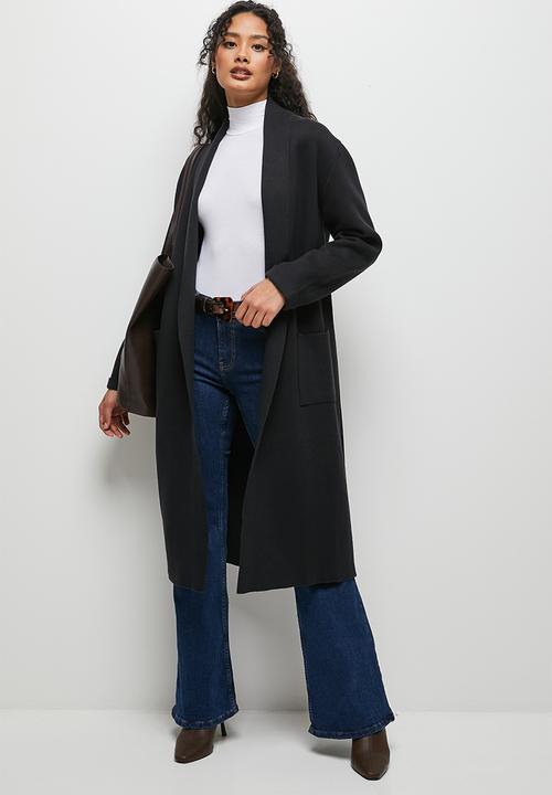 edit - Shawl collar cardi coat - black