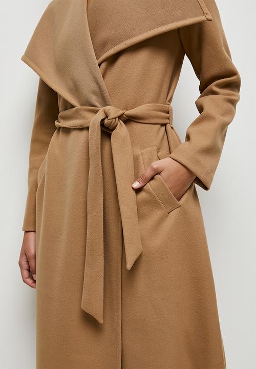 edit - Wide collar long melton - camel