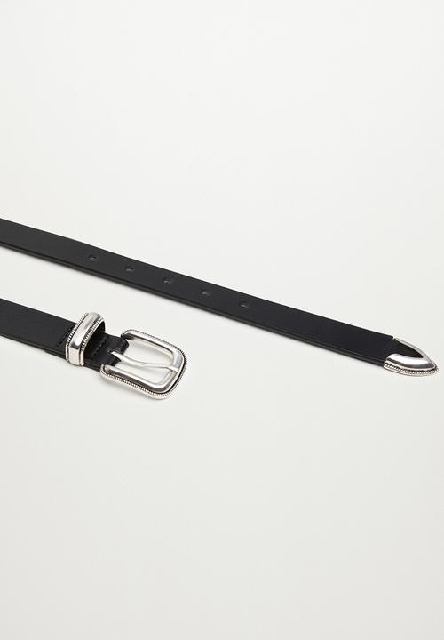 MANGO - Metal buckle belt - black