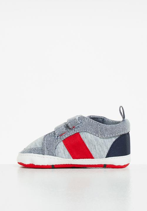 Pop Candy - Baby boys sneaker - grey melange/red
