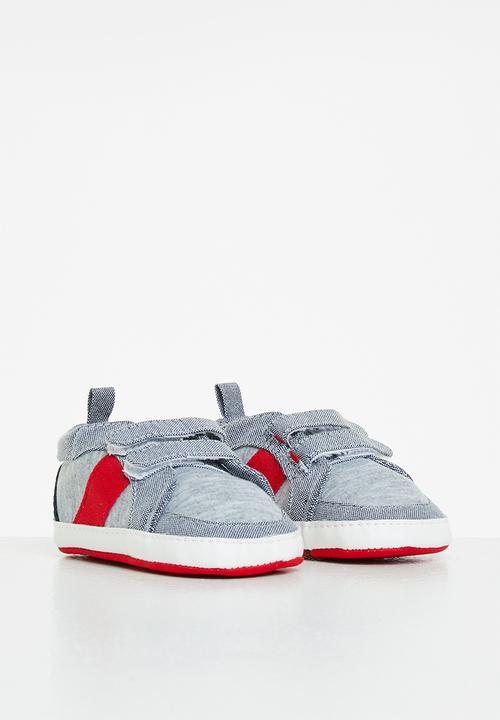 Pop Candy - Baby boys sneaker - grey melange/red