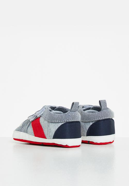 Pop Candy - Baby boys sneaker - grey melange/red