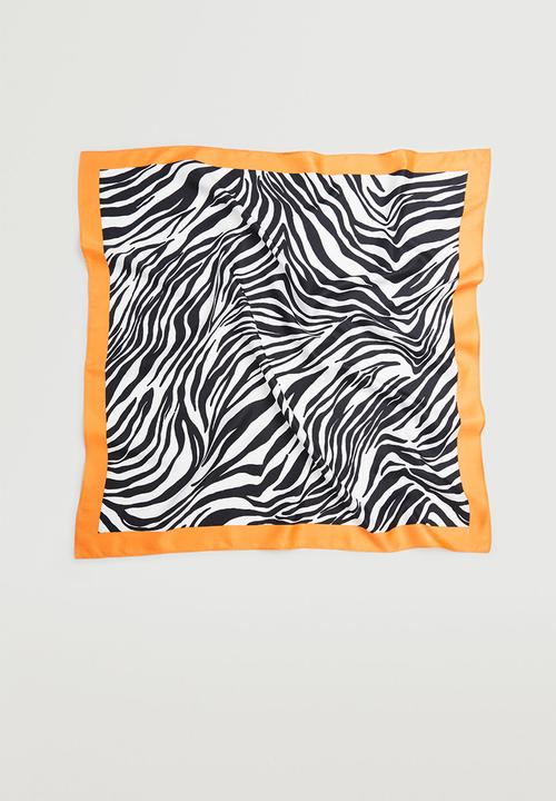 MANGO - Animal print scarf - black