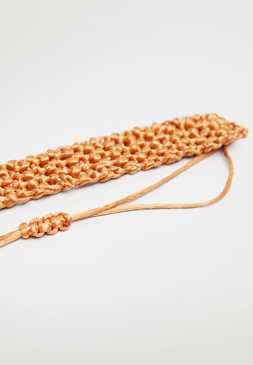 MANGO - Choker braided necklace - orange