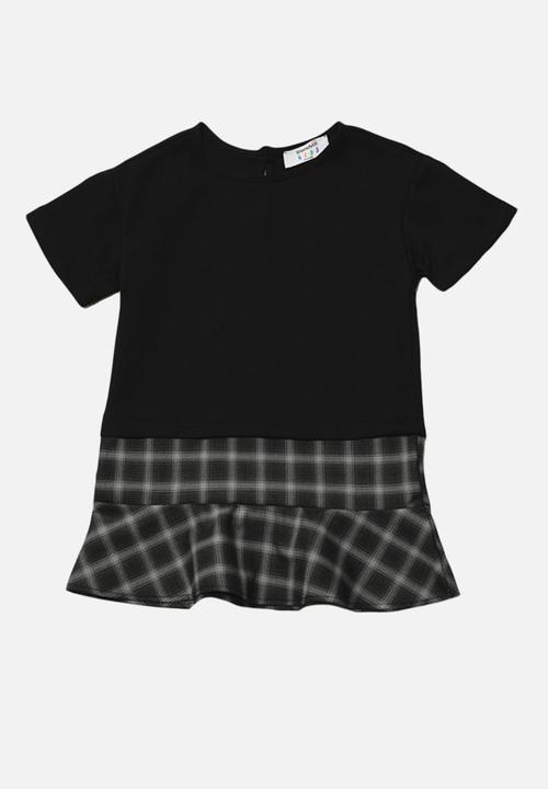 Trendyol - Plaid frill dress - black