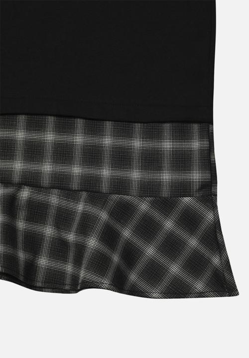 Trendyol - Plaid frill dress - black