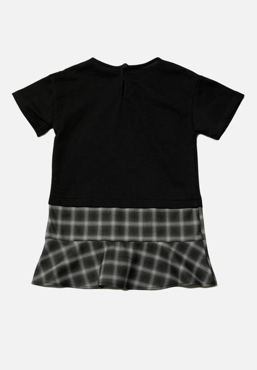 Trendyol - Plaid frill dress - black