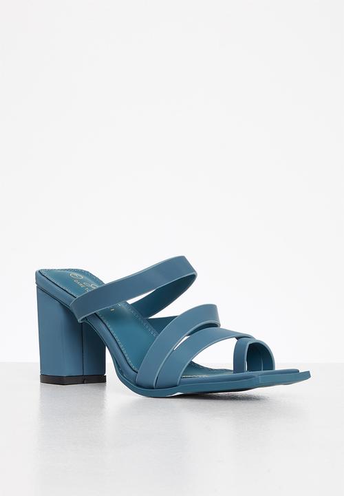 Seduction - Strappy square toe mule heel - teal