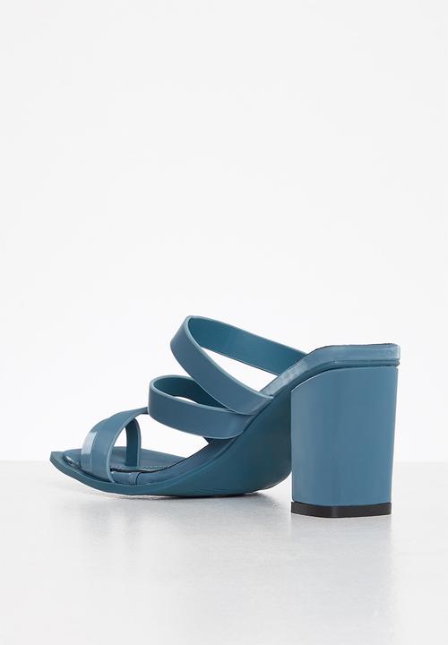 Seduction - Strappy square toe mule heel - teal
