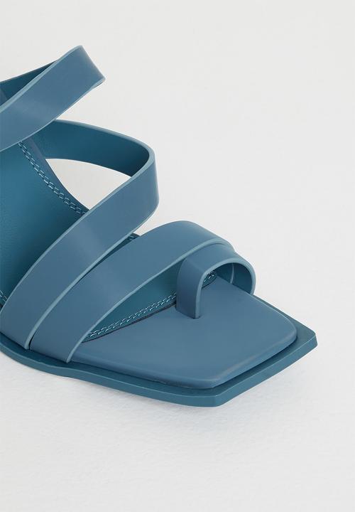 Seduction - Strappy square toe mule heel - teal