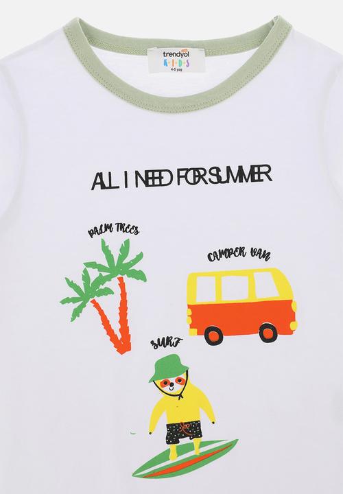 Trendyol - All i need for summer tee - white