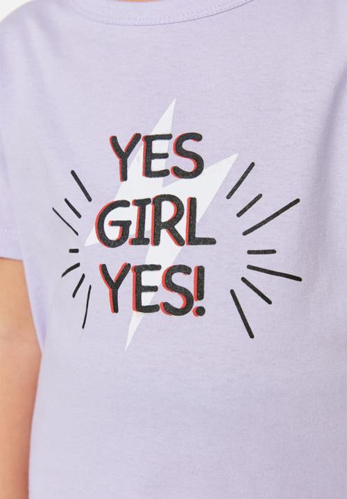 Trendyol - Yes girl yes tee - lilac