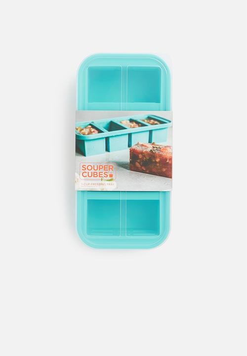 Souper Cubes - 1 cup tray with lid-blue