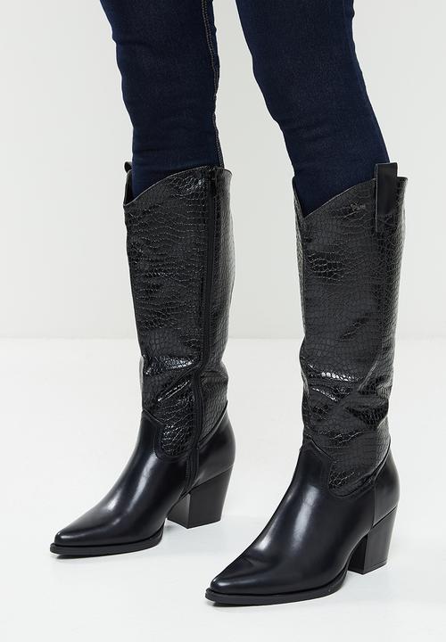 Plum - Haven western boot - black
