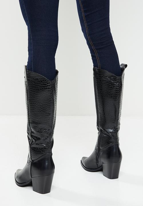 Plum - Haven western boot - black