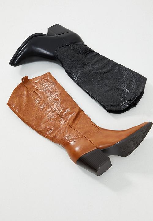 Plum - Haven western boot - black