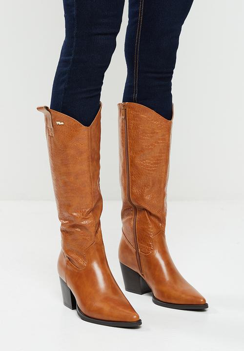 Plum - Haven western boot - tan